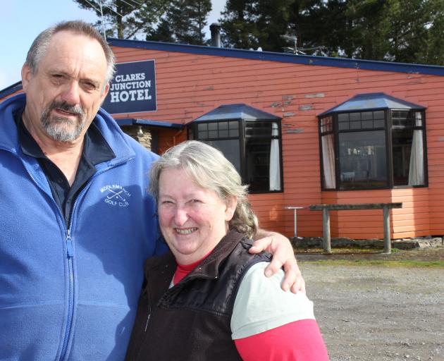 Former Clarks Junction Hotel owners Adrian and Gillian Bardrick outside the eye-catching...