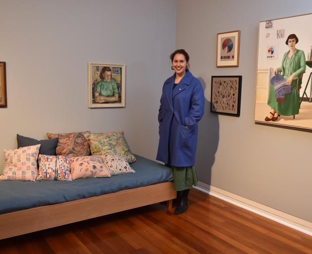 Julia Holderness in her exhibition at the Dunedin Public Art Gallery.PHOTO: GREGOR RICHARDSON