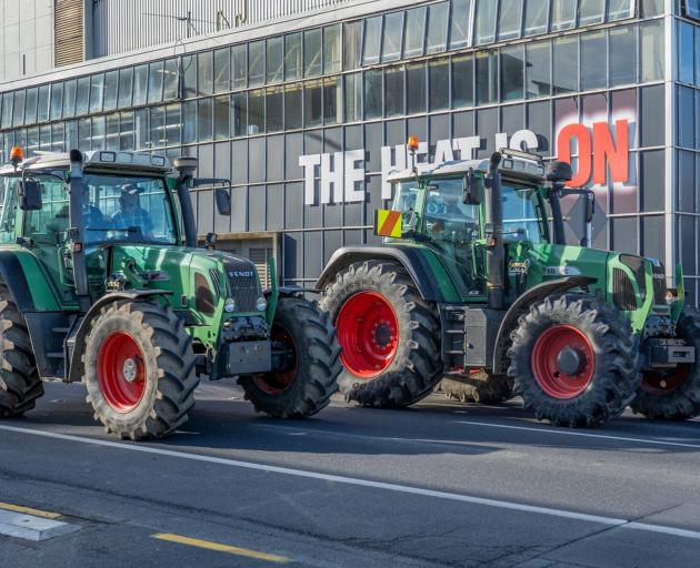 Tractors take part in Friday’s Groundswell protest in Dunedin. PHOTO: MARK MCGUIRE