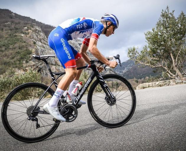 Queenstown cyclist Reuben Thompson in action in France for Groupama-FDJ. PHOTO: SUPPLIED