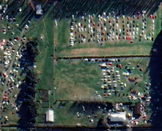 A satellite picture of cars on the Dipton farm. PHOTO: GOOGLE MAPS