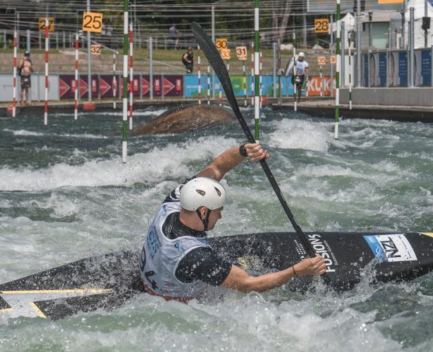 Finn Butcher trains for the recent canoe slalom world championships in Augsburg, Germany. Photo:...