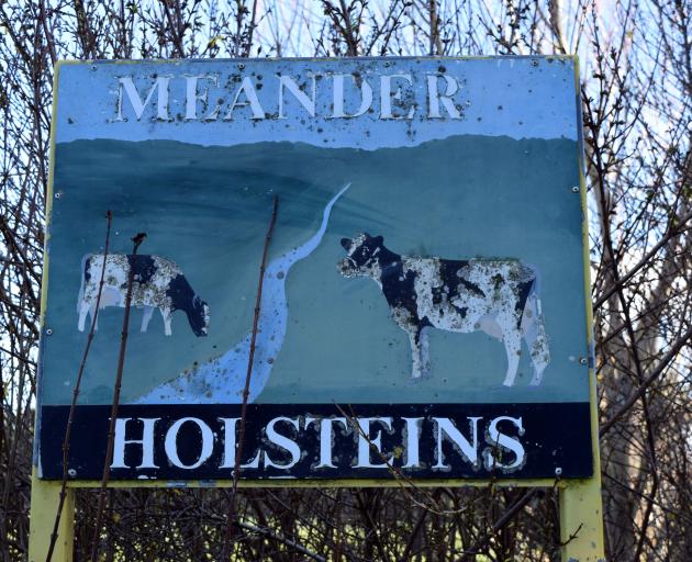 A sign at the entrance of Meander Holsteins in Otautau.