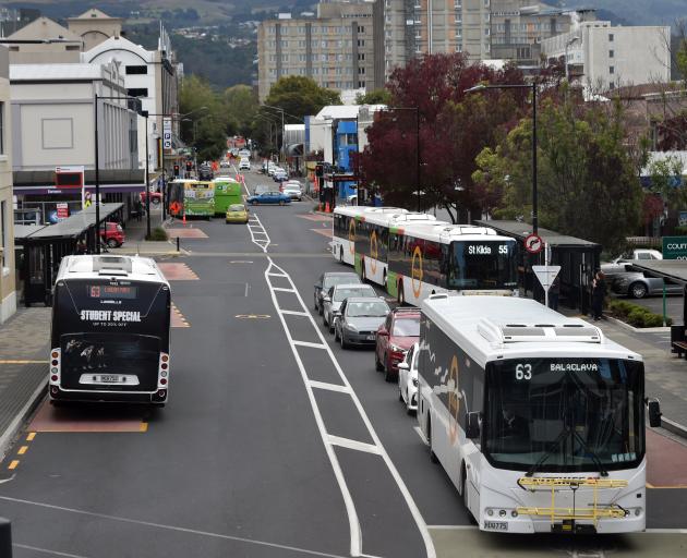 The bus hub in Great King St will display the Otago Regional Council’s reduced bus schedule, set...