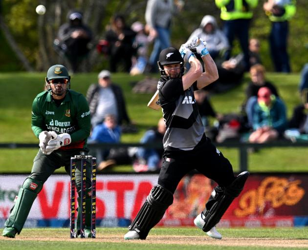 Glenn Phillips blazed a 19-ball 50 to push the Black Caps over the 200 mark. Photo: Getty Images