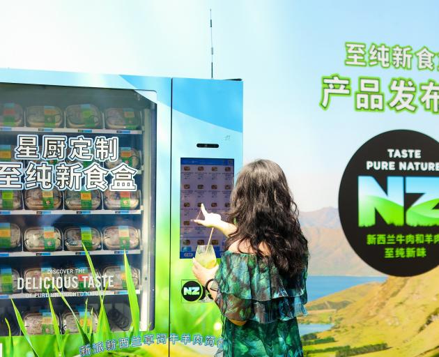 A Pure Box beef and lamb meal vending machines in China. PHOTO: SUPPLIED