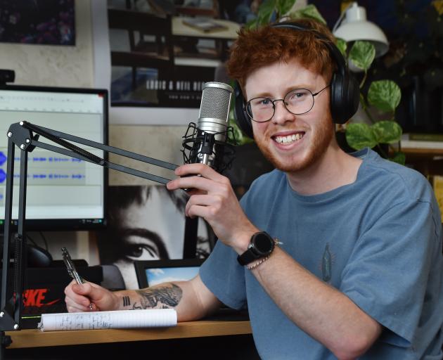 University of Otago marine science and science communication student Max Balloch in his bedroom...