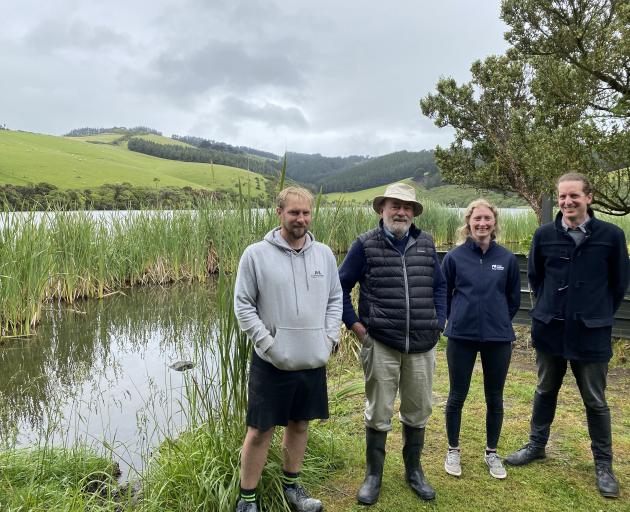 Founding members of local community initiative the Tomahawk Lagoon Catchment Group (from left)...