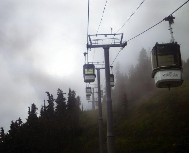 Ride the high-speed gondola to ski or snowboard Whistler and Blackcomb mountains. PHOTO: PAUL...
