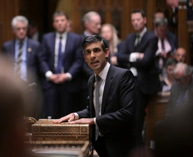 Rishi Sunak delivers a statement on the Northern Ireland Protocol at the House of Commons in...