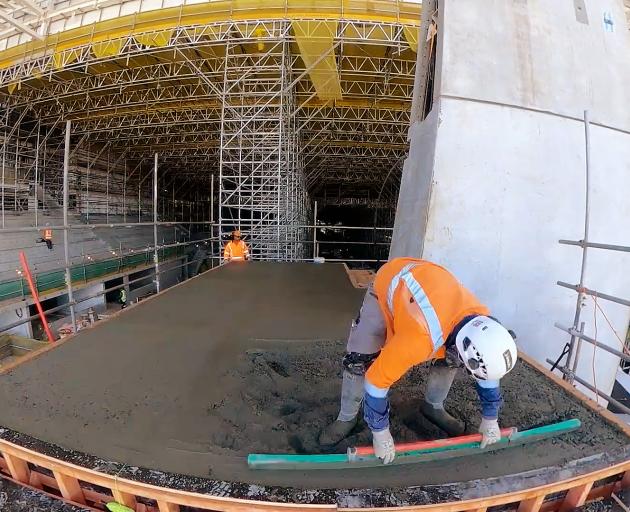 Concrete has been laid in the lower dive towers. Photo: Geoff Sloan 