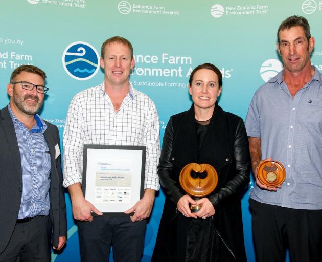 At the Otago Ballance Farm Environment Awards in Dunedin last week are (from left) Ballance...