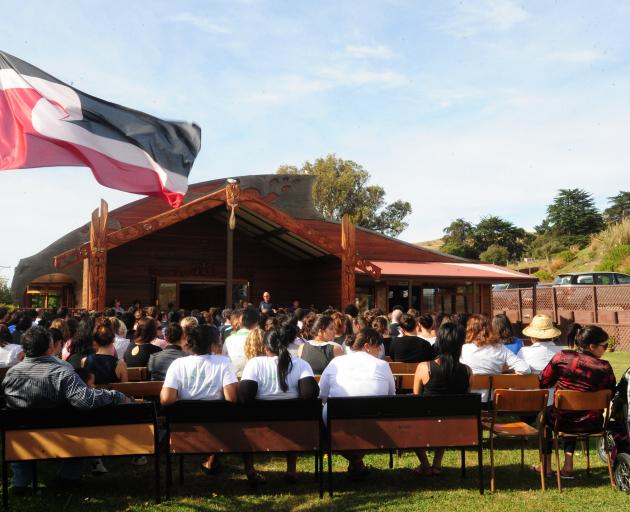 A welcome for University of Otago Maori students at Puketeraki Marae. PHOTO: CRAIG BAXTER