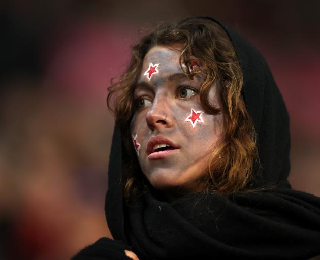 A New Zealand fan during the match between Switzerland and New Zealand tonight. PHOTO: GETTY IMAGES