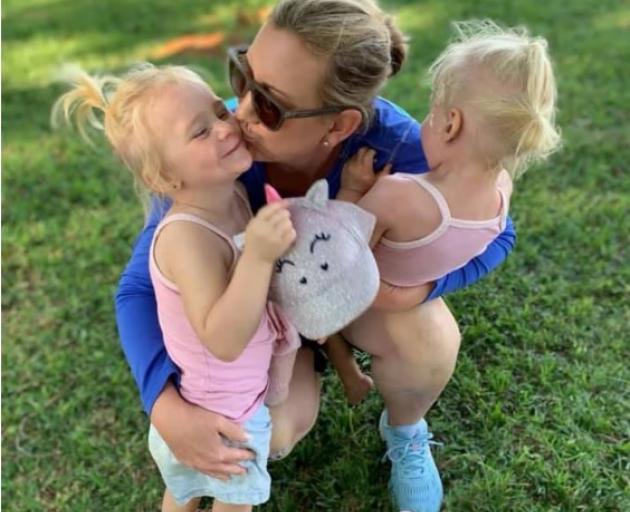 Lauren Dickason with twins Maya and Karla. Photo: Supplied