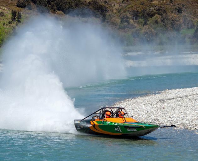 Jet boat racing on the Dart River in 2021. PHOTO: MIKE SMITH