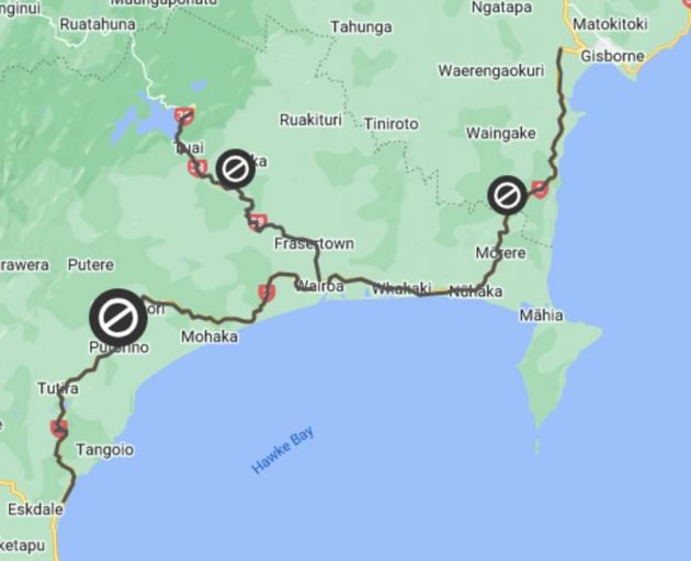 Part of State Highway 2 and SH38 were closed after heavy rain in Hawke's Bay caused flooding....