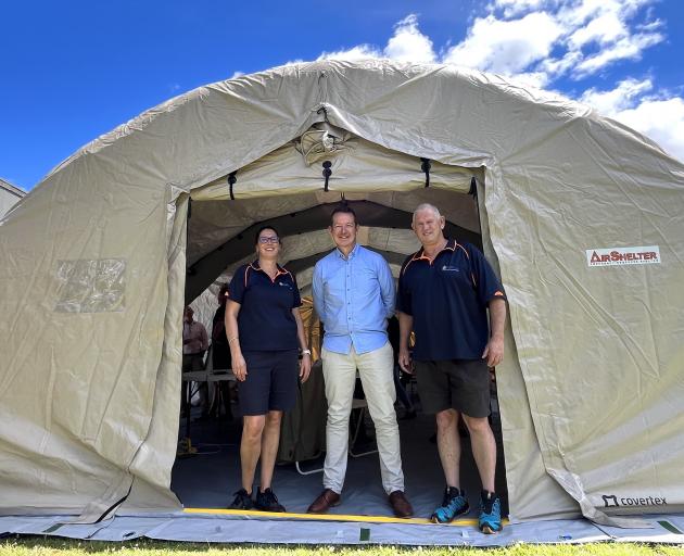 Demonstrating Emergency Management Otago’s AirShelter, or Emergency Response Shelter, are Central...