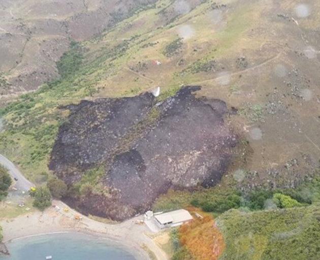 About 3ha of land above Lake Dunstan was scorched, the fire coming very close to the Alexandra...