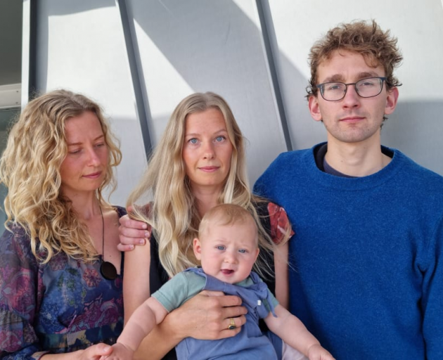 Sorrel, Alice and Austin O'Connell-Milne with Alice's son Dahli, who was born after Andrew Milne...