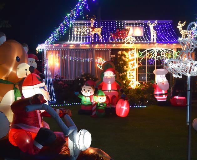 Christmas lights at an Oak Pl property, in Mosgiel, on Wednesday.