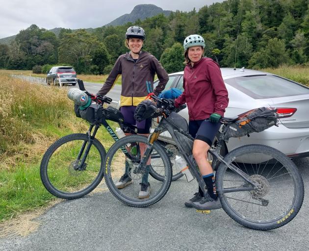 Cyclists Kate (left) and Anna Whiting found the road alarming. PHOTO: MARY WILLIAMS