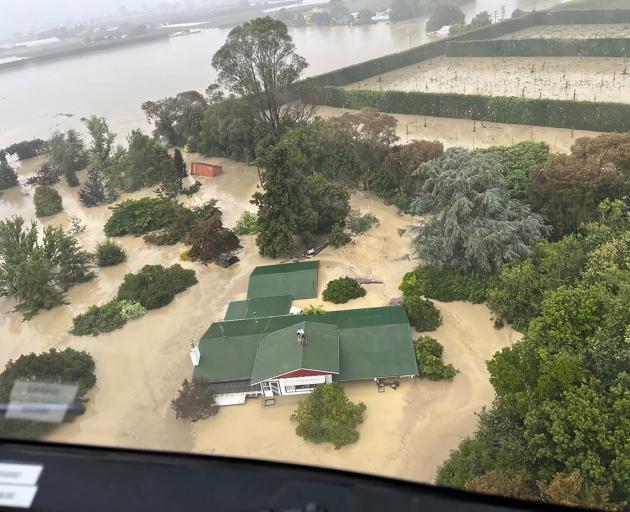 View from a New Zealand Defence Force NH90 helicopter en route to recover people from the...