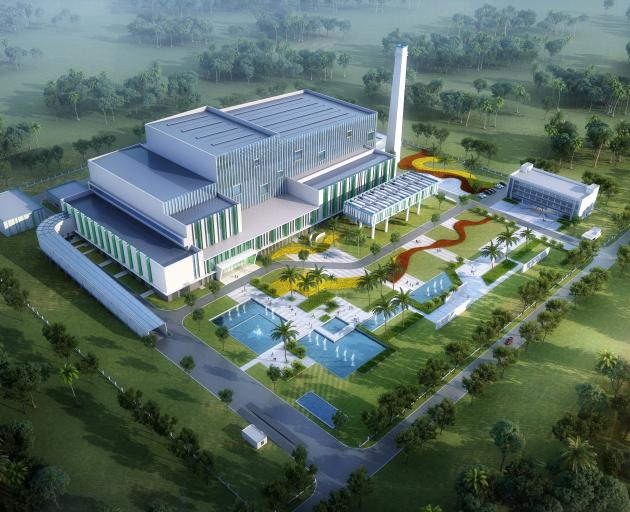 An artist’s impression of what a new $350 waste-to-energy plant in the Waimate / Glenavy district...