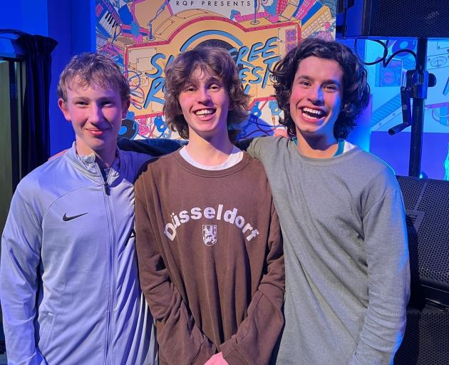Smokefree Rockquest band winners, Daly Waters are (from left) Flynn Hayes, 16, Albert King, 17,...
