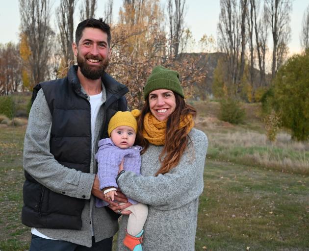 Standing in the backyard of their Mt Barker property are John, Antonia (6 months) and Flavia...