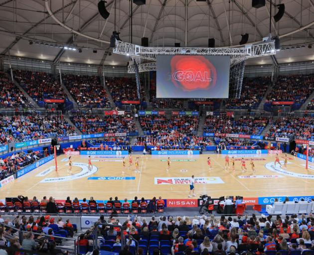 Fans pack out Ken Rosewall Arena for the Swifts’ home game against the Lightning.