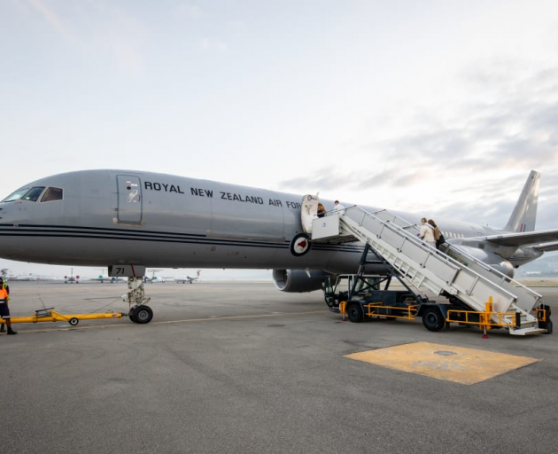 The RNZAF's 757 on the tarmac in Papua New Guinea. Photo: RNZ / Nate McKinnon