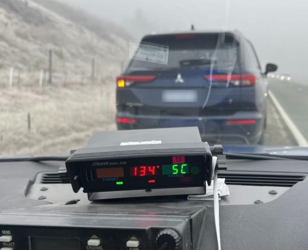 The SUV wwas caught speeding along State Highway 80 this morning. Photo: Canterbury police