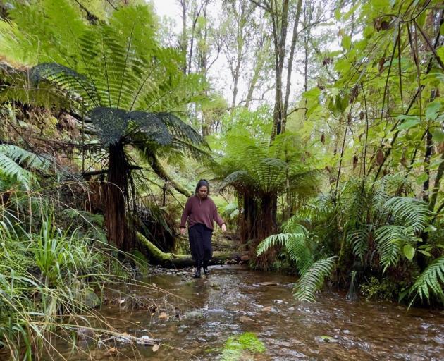 Amelia North taking the waters at Te Aka. PHOTO: SUPPLIED