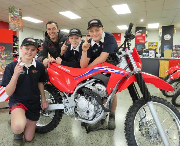 AgriKidsNZ grand finalists Edward White (left), Henry Pottinger (centre) and George Lash are...