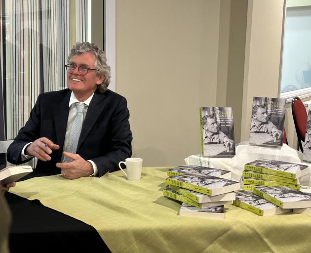 Author Mark Derby signs copies of his book Frontline Surgeon New Zealand Medical Pioneer Douglas...