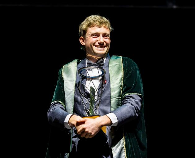 Canterbury dairy farmer George Dodson is all smiles after being named Young Farmer of the Year in...