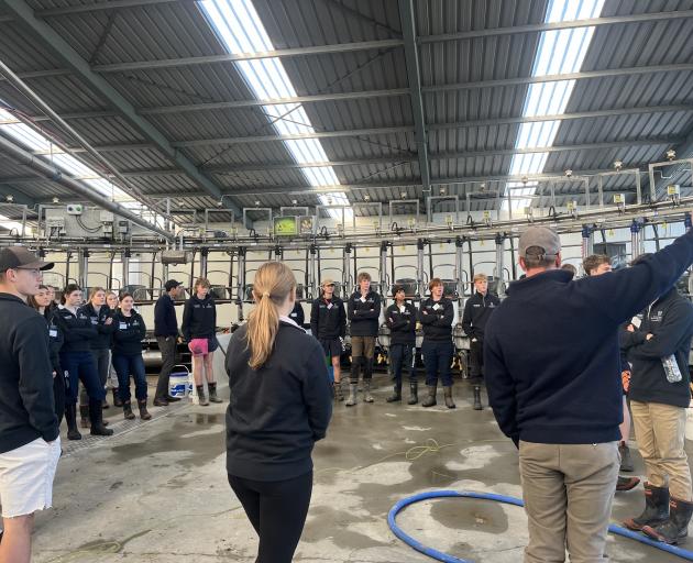 School students visit a Canterbury dairy farm during a Rabobank-sponsored educational programme...