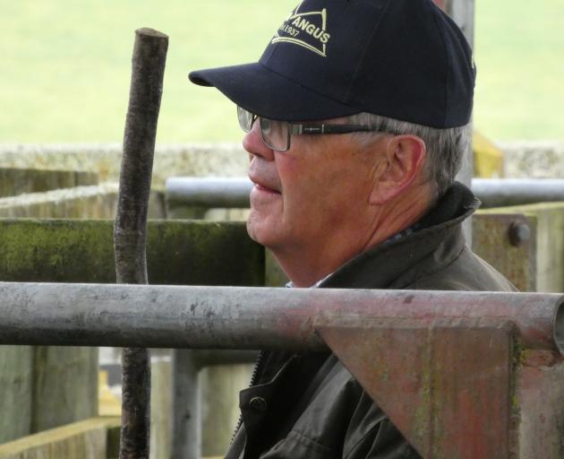 Stern Angus breeder Robert Fraser keeps the catalogue flowing in the sale ring.