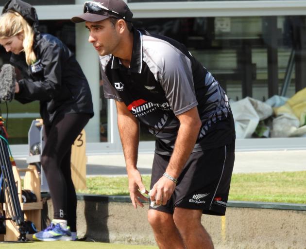 New Zealand bowler Sheldon Bagrie-Howley competes for New Zealand at a bowls tournament in June....