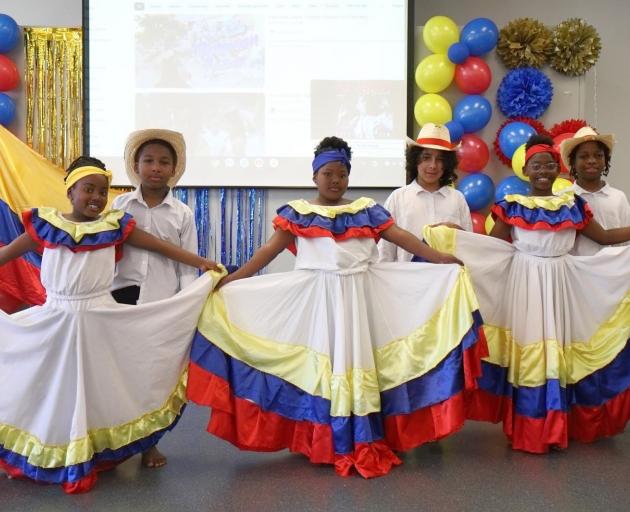 Among the children who performed at Colombian Independence Day in Invercargill were (from left)...