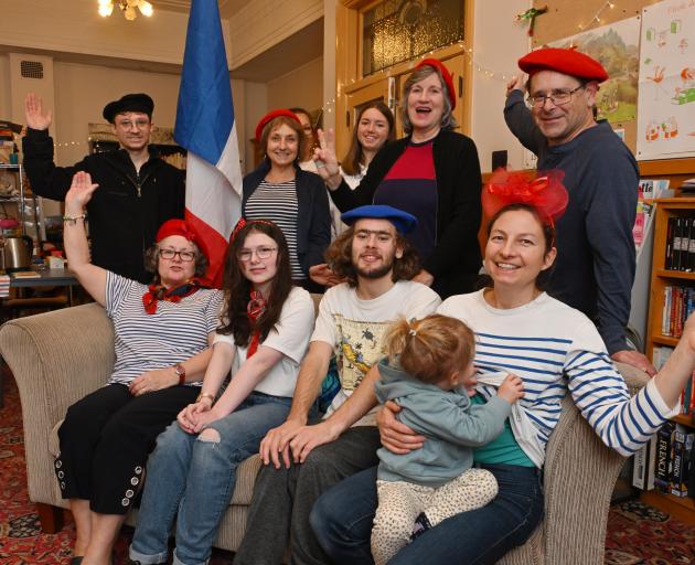 Watching the Paris Olympic Games are members of the Alliance Francaise Dunedin branch (front row,...