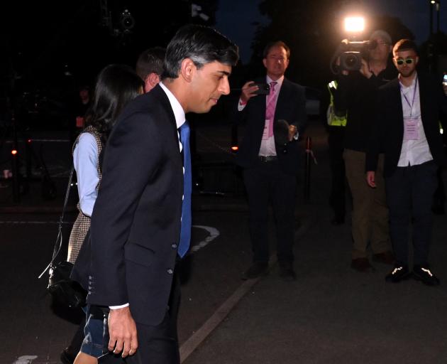 Rishi Sunak arrives at the Richmond and Northallerton count centre amid a torrid night for his...