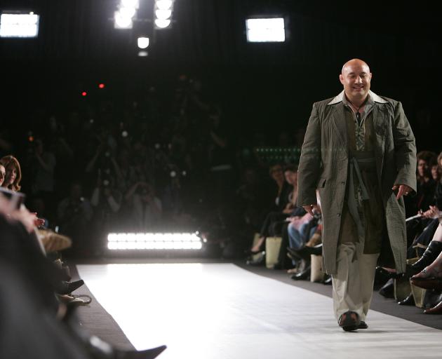 Norm Hewitt on the catwalk at New Zealand Fashion Week in 2005. Photo: Getty Images