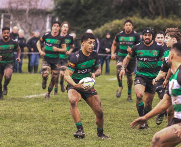 Linwood centre Ethan Faitaua looks for a gap in the Marist Albion defence. PHOTOS: BRANDON KUIPERS