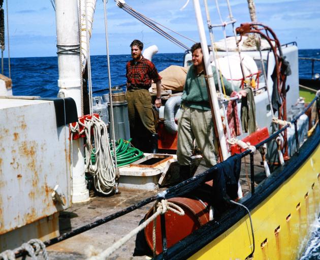 At the helm of Patanela on the way back to Australia. PHOTO: MALCOLM HAY