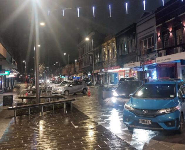 Vehicles park in George St, in the revamped New Edinburgh Way block, last Tuesday evening in an...