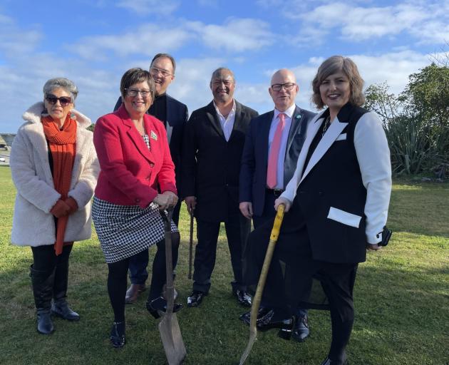 Celebrating a new mental health facility in Greymouth are (from left): Marie Mahuika-Forsyth ...