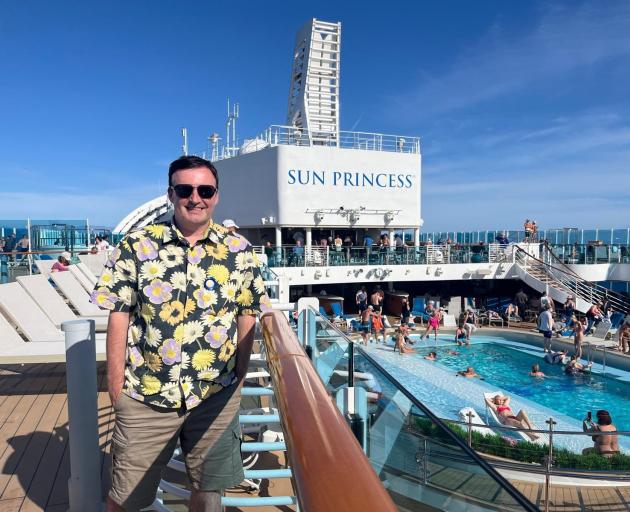 Mike Yardley aboard the Sun Princess. PHOTO: MIKE YARDLEY