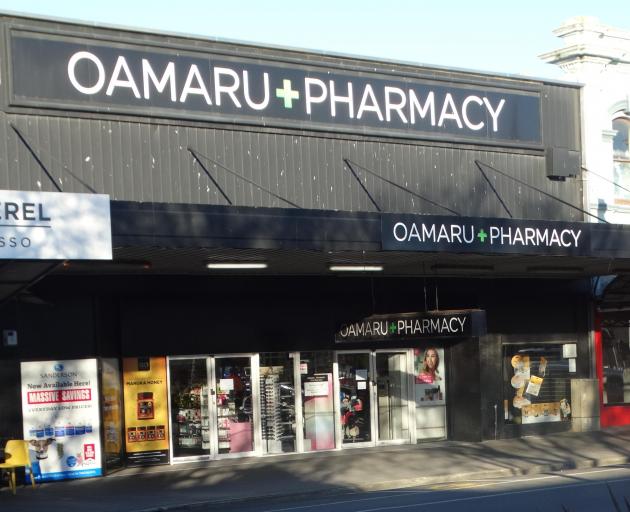 The Oamaru Pharmacy was raided this afternoon. Photo: Nic Duff